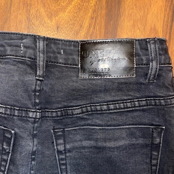 𝅺one TEASPOON Harlets High Waisted Short Size 26 Short Shorts Cuffed Black Wash - Picture 11 of 13